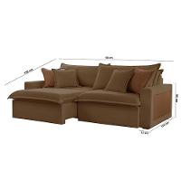 Sofá Dallas Veludo Dois Módulos De 90cm B15 Meu Sofá Online B016 Veludo Marrom - 5