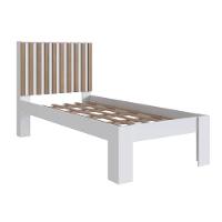 Cama Solteiro Cabeceira Ripada 108x206cm Branco Mel Proddy - 1