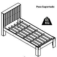 Cama Solteiro Cabeceira Ripada 108x206cm Branco Mel Proddy - 5