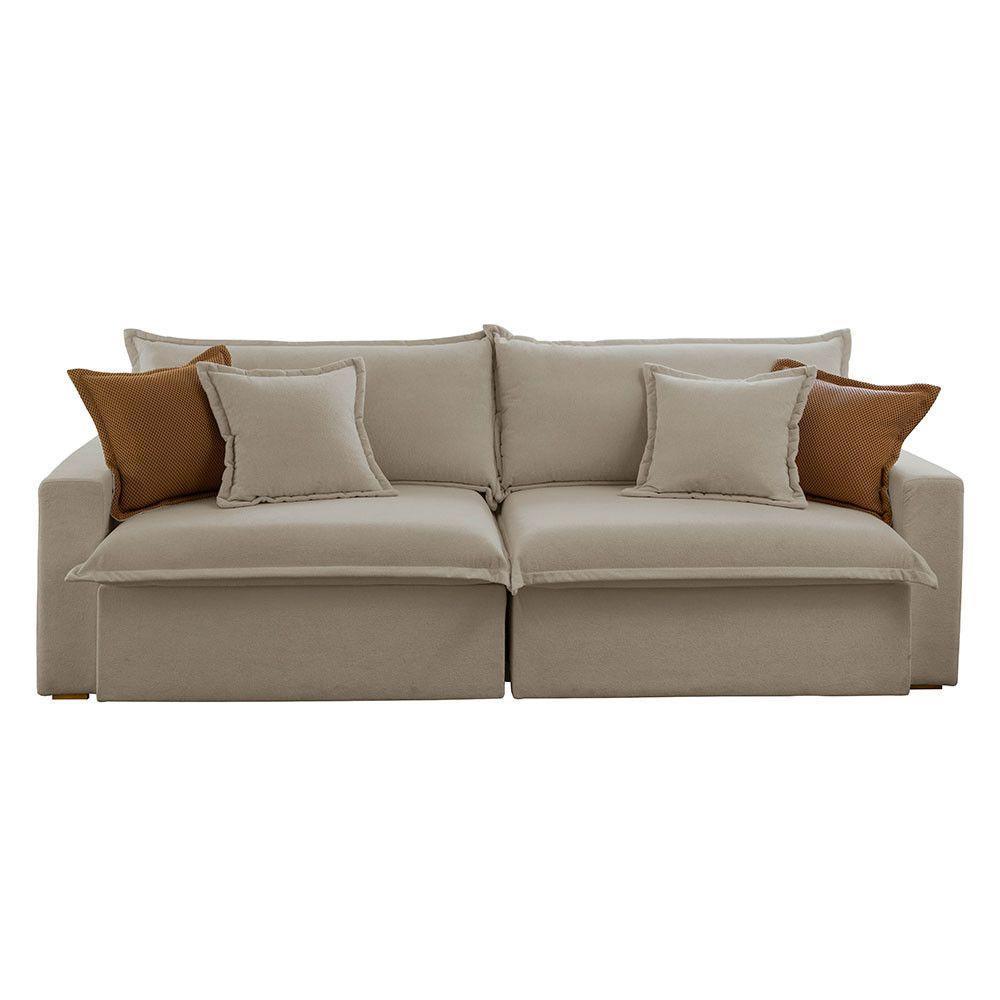 Sofá Dallas Veludo Dois Módulos De 80cm B15 Meu Sofá Online B002 Veludo Capuccino - 5