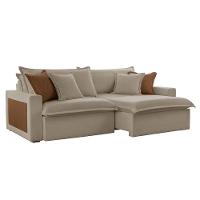 Sofá Dallas Veludo Dois Módulos De 80cm B15 Meu Sofá Online B002 Veludo Capuccino - 2