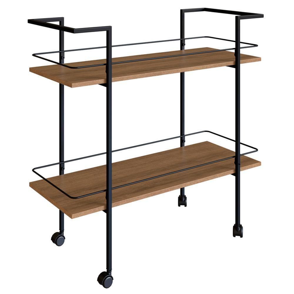 Carrinho Bar Industrial Com Rodizios P1036 Mell Preto Pp Milani Store Mell - 1