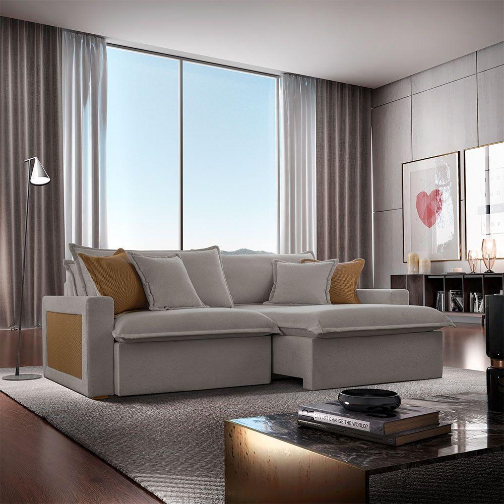 Sofá Dallas Veludo Dois Módulos De 90cm B15 Meu Sofá Online B026 Veludo Prata - 1