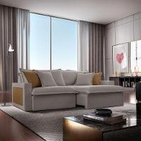 Sofá Dallas Veludo Dois Módulos De 90cm B15 Meu Sofá Online B026 Veludo Prata - 1