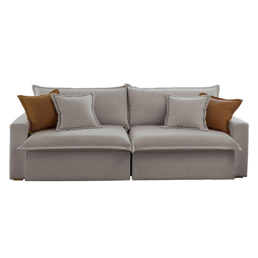 Sofá Dallas Veludo Dois Módulos De 80cm B15 Meu Sofá Online B026 Veludo Prata - 3