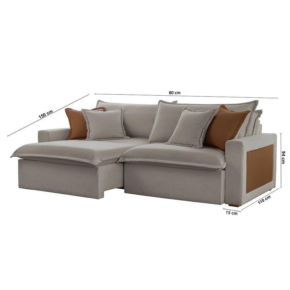 Sofá Dallas Veludo Dois Módulos De 80cm B15 Meu Sofá Online B026 Veludo Prata - 4