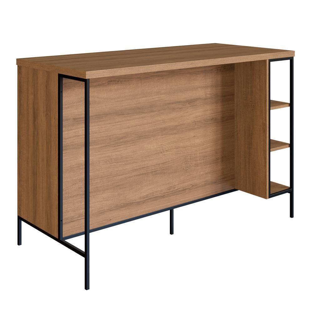 Mesa Ilha Gourmet 131 Cm 2 Portas P1035 Grafite Mell Pp Milani Store - 5