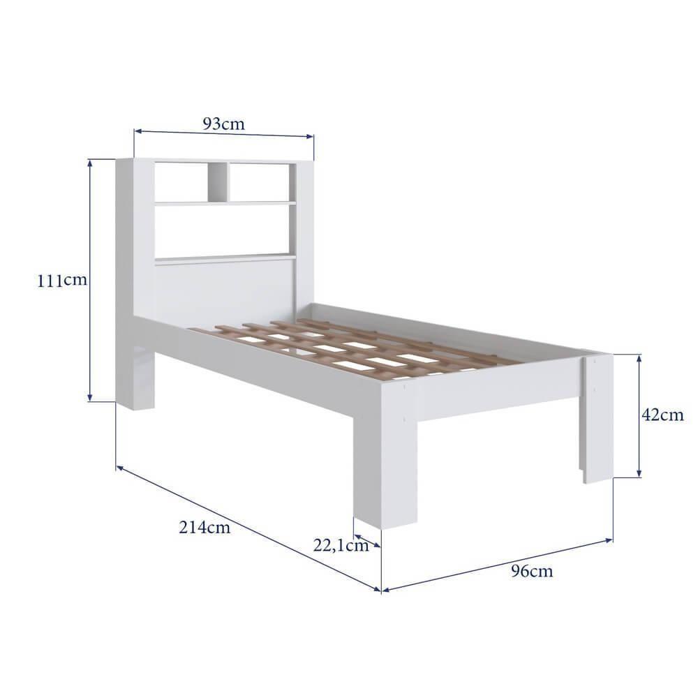 Cama Solteiro Com Cabeceira Funcional 111x214cm Branco Proddy - 4