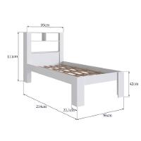 Cama Solteiro Com Cabeceira Funcional 111x214cm Branco Proddy