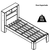 Cama Solteiro Com Cabeceira Funcional 111x214cm Branco Proddy - 5