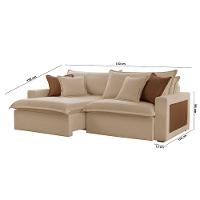 Sofá Dallas Linho Dois Módulos De 100cm B15 Meu Sofá Online A226 Linho Bege - 3
