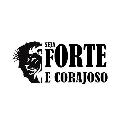 Adesivo Seja Forte E ajoso Silhueta De Jesus Preto