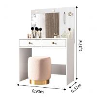 Penteadeira Camarim Ideal Com Espelho E Leds 2 Gavetas Moval - 3