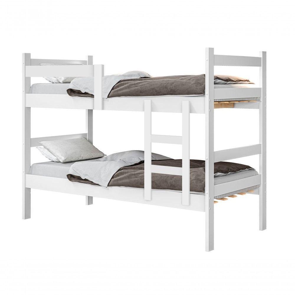 Beliche Porto Gabrielli 100% MDF Com Escada Branco Vira 2 Camas Solteiro + 2 Colchão Solteiro - 6