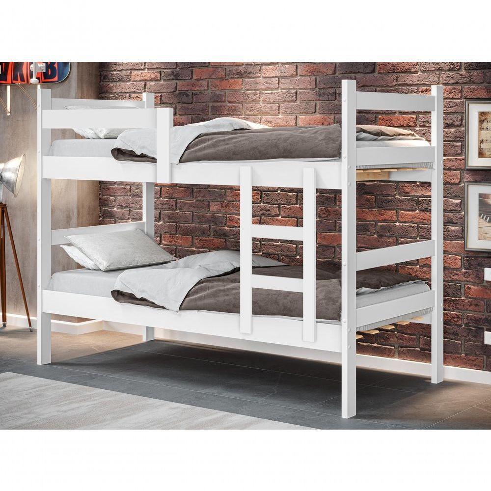 Beliche Porto Gabrielli 100% MDF Com Escada Branco Vira 2 Camas Solteiro + 2 Colchão Solteiro - 7