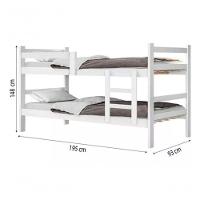 Beliche Porto Gabrielli 100% MDF Com Escada Branco Vira 2 Camas Solteiro + 2 Colchão Solteiro - 3