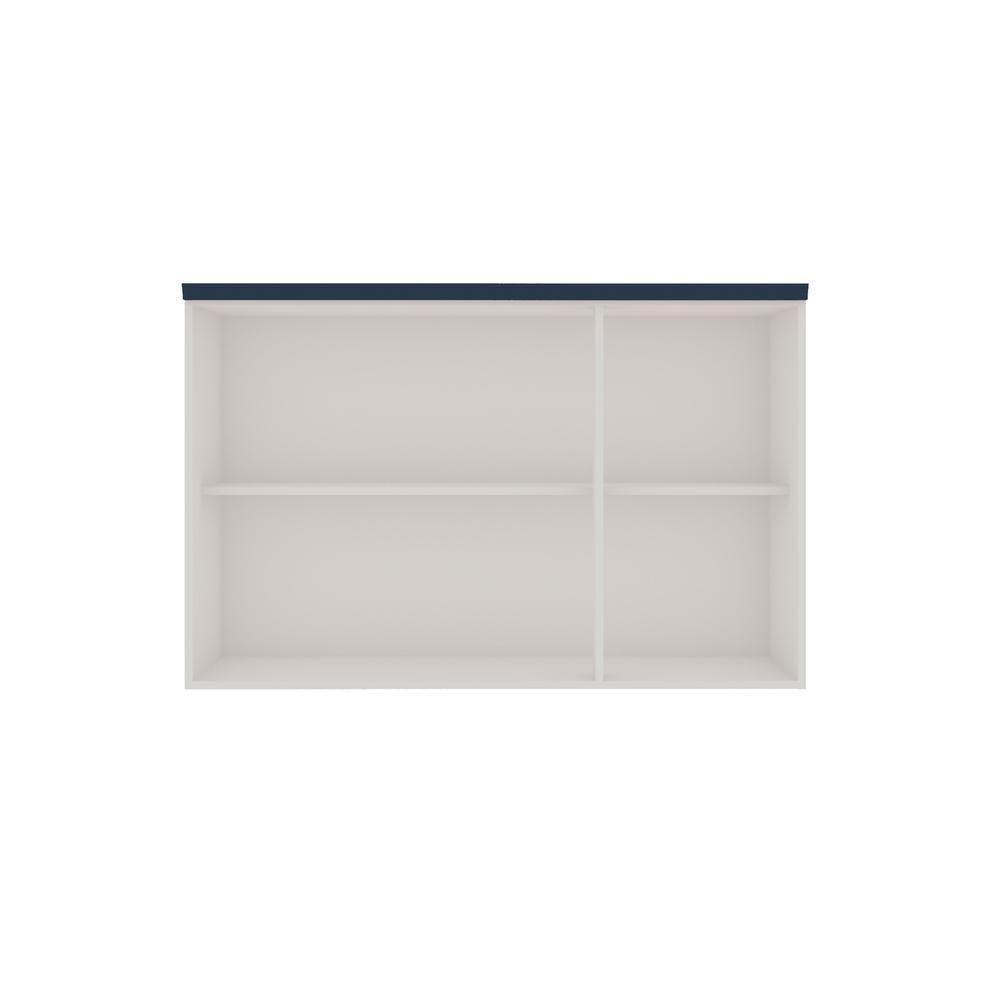 Armário Aéreo 3 Portas Branco Fosco Azul Genialflex - 3