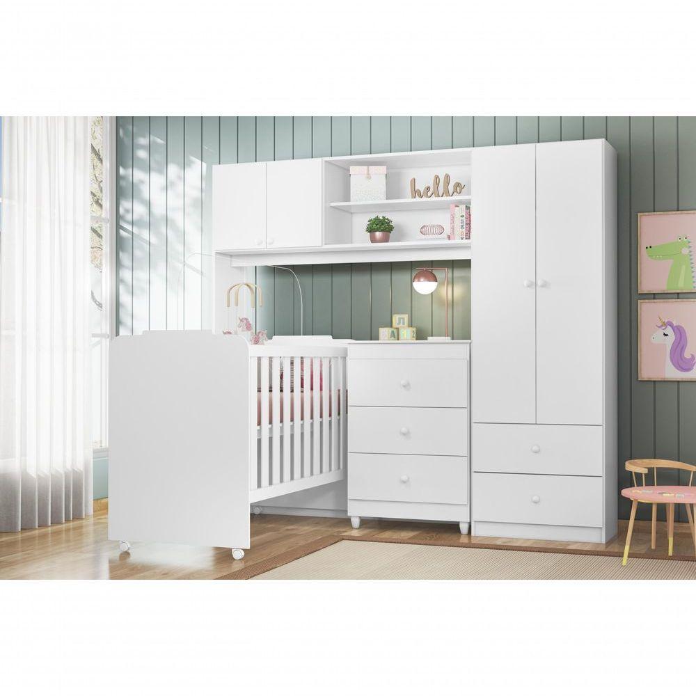 Quarto Bebe Sophia 100% MDF Berço Rodizio Cômoda roupeiro - 9