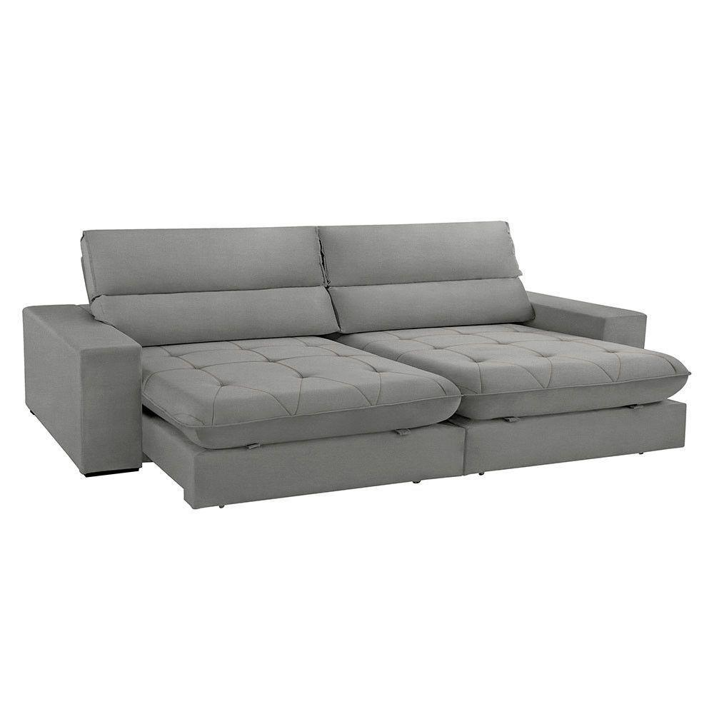 Sofá Aspem Linho 02 Módulos De 80cm B25cm Meu Sofá Online A230 Linho Cinza - 3