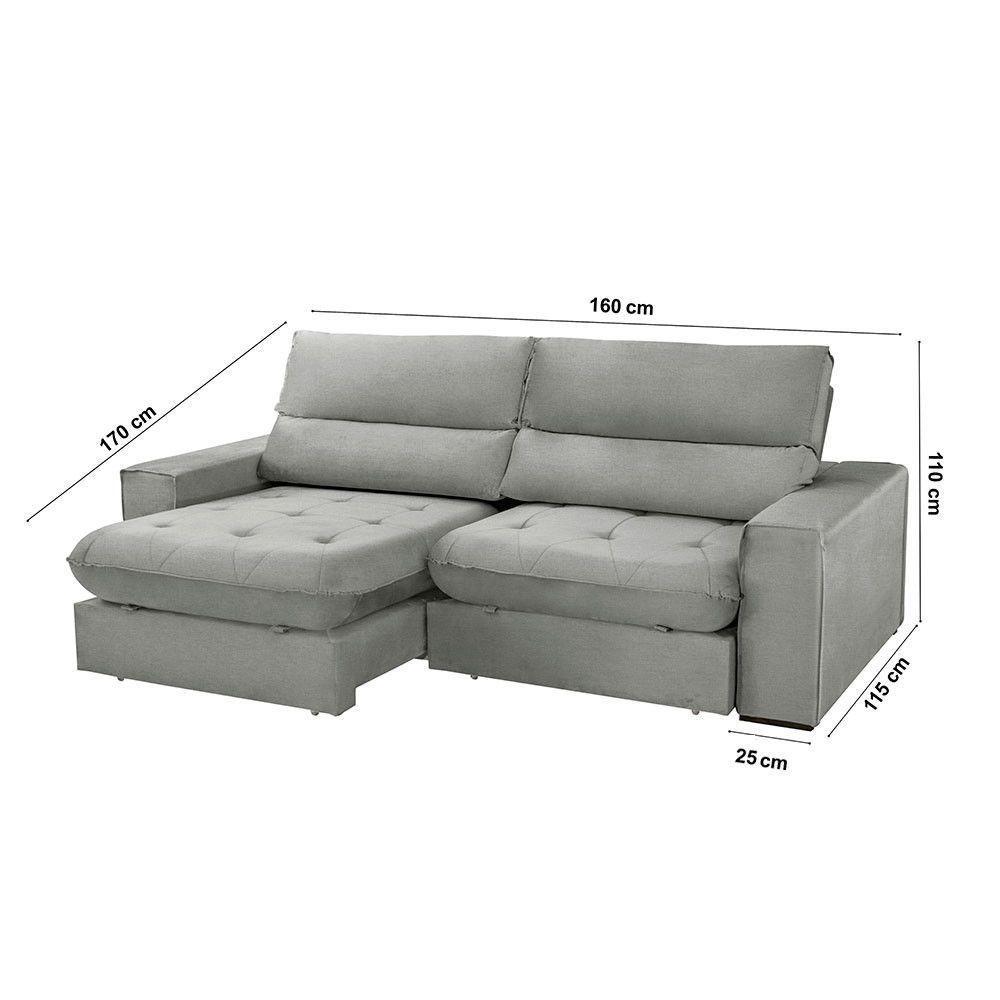 Sofá Aspem Linho 02 Módulos De 80cm B25cm Meu Sofá Online A230 Linho Cinza - 6