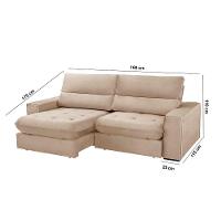 Sofá Aspem Linho 02 Módulos De 80cm B25cm Meu Sofá Online A226 Linho Bege - 5