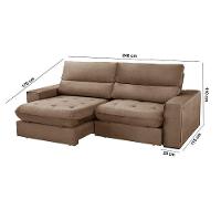 Sofá Aspem Veludo 02 Módulos De 120cm B25cm Meu Sofá Online B016 Veludo Marrom - 6