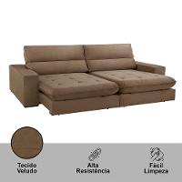 Sofá Aspem Veludo 02 Módulos De 80cm B25cm Meu Sofá Online B016 Veludo Marrom - 6
