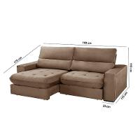 Sofá Aspem Veludo 02 Módulos De 80cm B25cm Meu Sofá Online B016 Veludo Marrom - 9
