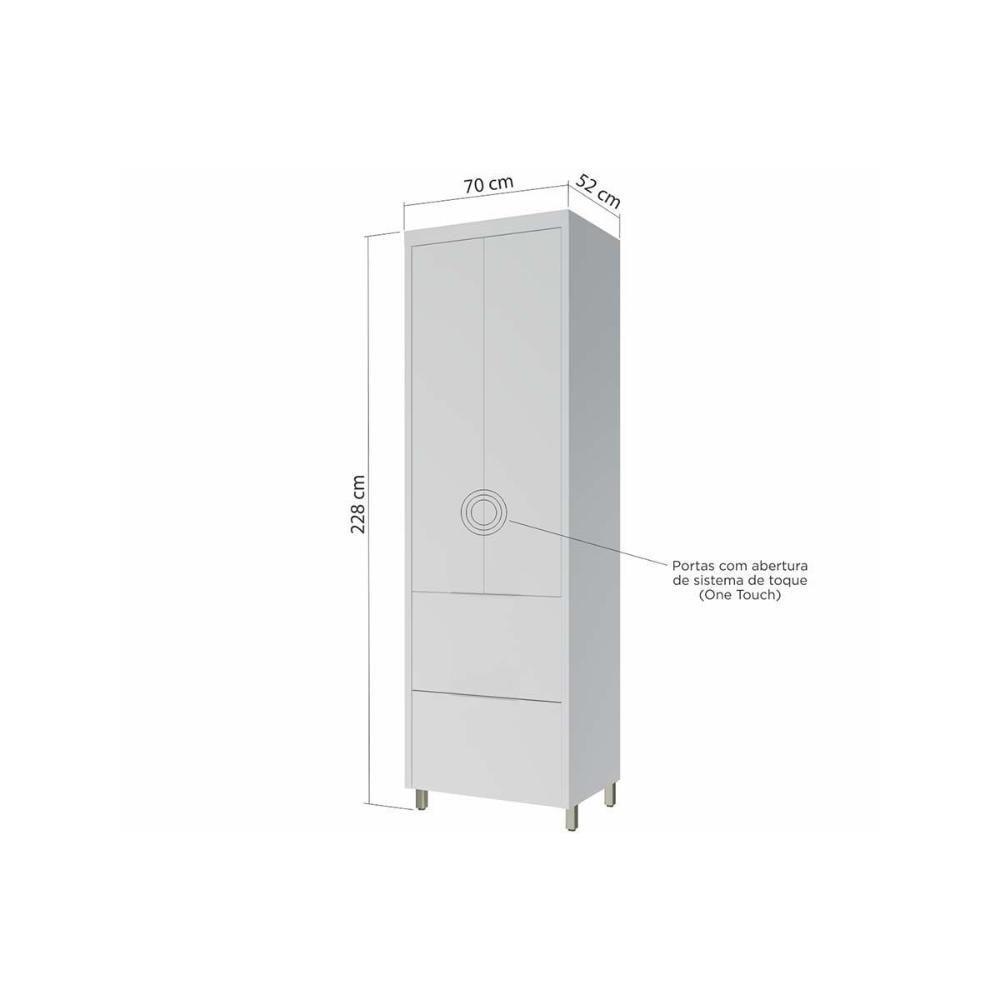 Módulo Cozinha Nesher Marquesa Paneleiro c/ 2 Portas e 2 Gavetas 70cm Branca - Nesher - 3