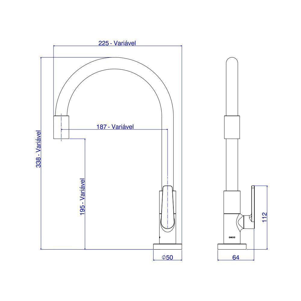 Torneira Deca Motion 1167.c23.fd Com Bica Flexível De Bancada Fendi - 3