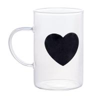 Conjunto Com 06 Canecas Black Heart 280ml Em Vidro Borossilicato 2951- Lyor - 4