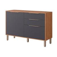 Módulo Cozinha MGM Divina Balcão c/ Tampo c/ 2 Portas e 2 Gavetas 120 cm Freijo/Titanium-MGM - 1