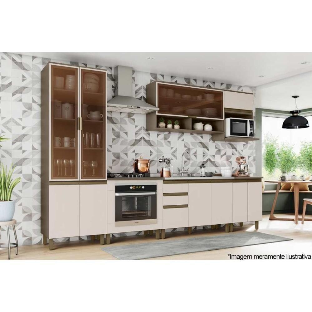 Balcão Cozinha p/ Cooktop Connect c/ 2 Portas s/Tampo 60x52x81cm Off White - Henn - 4