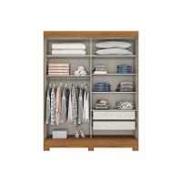 Guarda Roupa 2 Portas de Correr e 2 Gavetas c/ Pés Briz B353 Flex Nature/Off White ou Cinza - Henn - 5