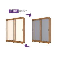 Guarda Roupa 2 Portas de Correr e 2 Gavetas c/ Pés Briz B353 Flex Nature/Off White ou Cinza - Henn - 2