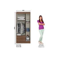 Guarda Roupa Casal 3 Portas e 2 Gavetas Briz BE16 Jequitibá - Henn - 2