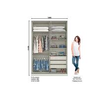 Guarda Roupa Modulado MC10 Seletto c/ 2 Portas de Correr e 3 Gavetas Areia/Jequitibá - Henn - 3