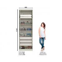 Guarda Roupa Modulado c/ 2 Portas e 3 Gavetas MC03 Seletto Areia - Henn - 3