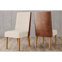 Kit 2 Cadeiras Sala Jantar Anne 2 Un Nature/Linho Bege e Courano Marrom - Henn - 1