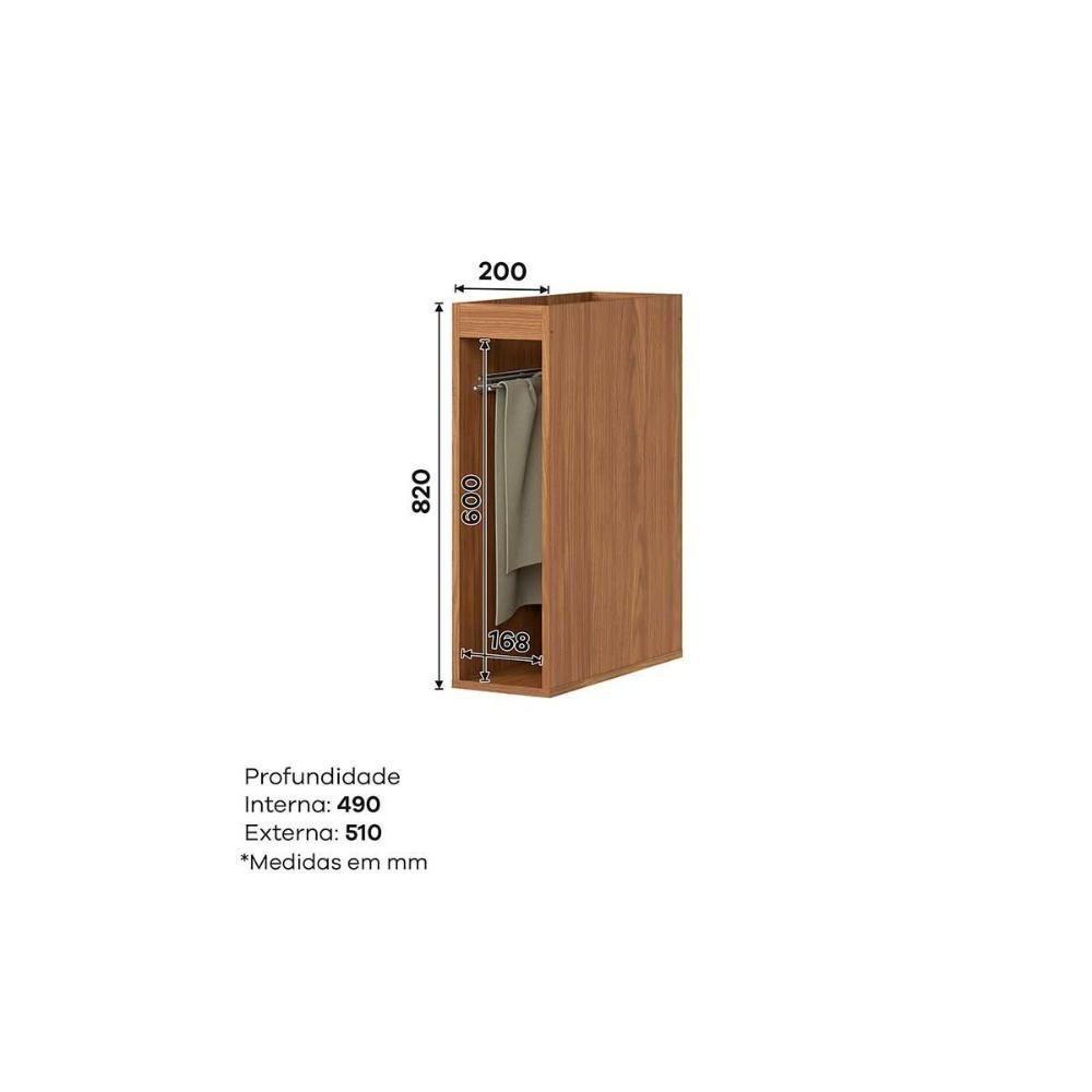 Gabinete de Cozinha Modulado Balcão Requinte Porta Toalha s/Tampo 20cm Nature - Henn - 3