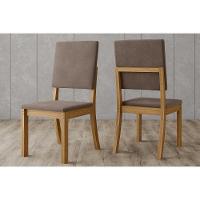 Kit 2 Cadeiras de Cozinha Milla 2 Un Nature/Suede Marrom Amendoa - Henn - 1