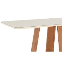 Sala de Jantar Completa Lins c/ Tampo Madeirado c/ Vidro Curvo 180x90cm e 6 Cadeiras Malu Nature/Veludo Light Linho - Henn - 7