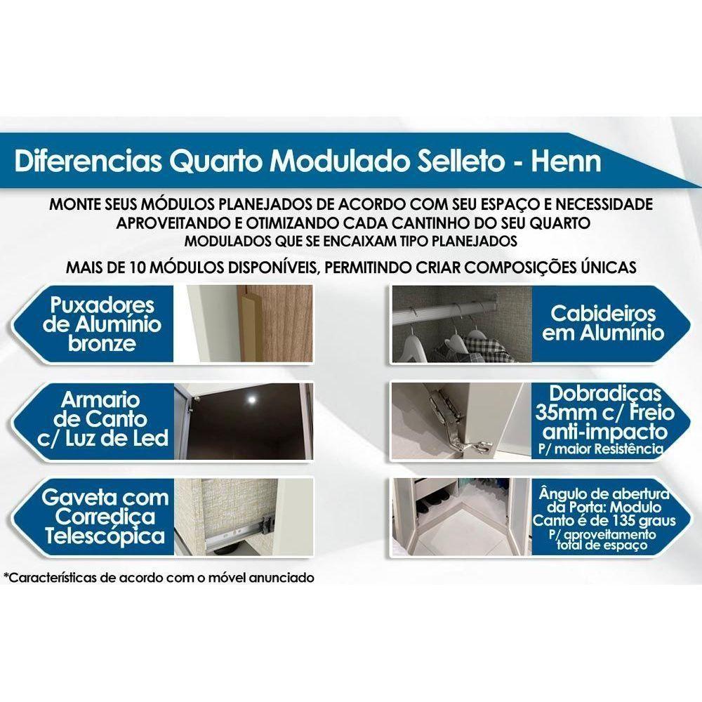 Guarda Roupa Modulado c/ 2 Portas MC08 Seletto Areia - Henn - 2