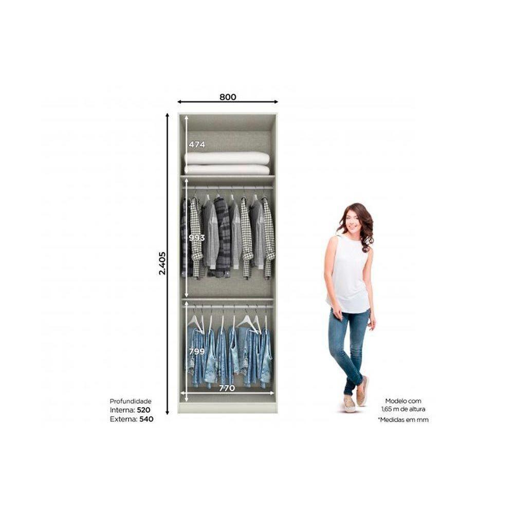 Guarda Roupa Modulado c/ 2 Portas MC08 Seletto Areia - Henn - 3