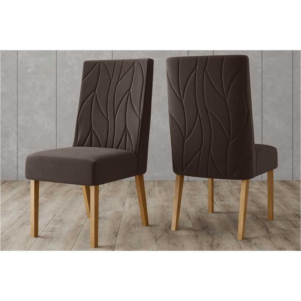 Kit 2 Cadeiras de Cozinha Eloá 2 Un Nature/Linho Bege - Henn - 10