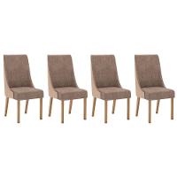 Cadeira Sala de Jantar Ivy Kit 4 Un Nature/Courano Bege/Cacao - Henn - 1