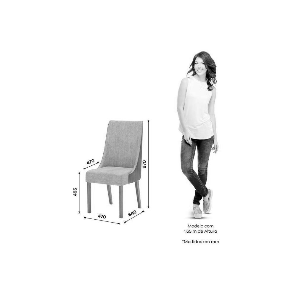 Cadeira Sala de Jantar Ivy Kit 6 Un Nature/Courano/Caramelo/Creme - Henn - 5