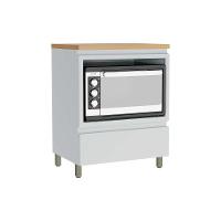 Balcão Cozinha p/ Cooktop c/ Tampo Rainha c/ 1 Porta e 1 Nicho Forno 70 cm Branca/Nature - Nesher - 1