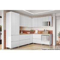 Balcão Cozinha p/ Cooktop c/ Tampo Rainha c/ 1 Porta e 1 Nicho Forno 70 cm Branca/Nature - Nesher - 5