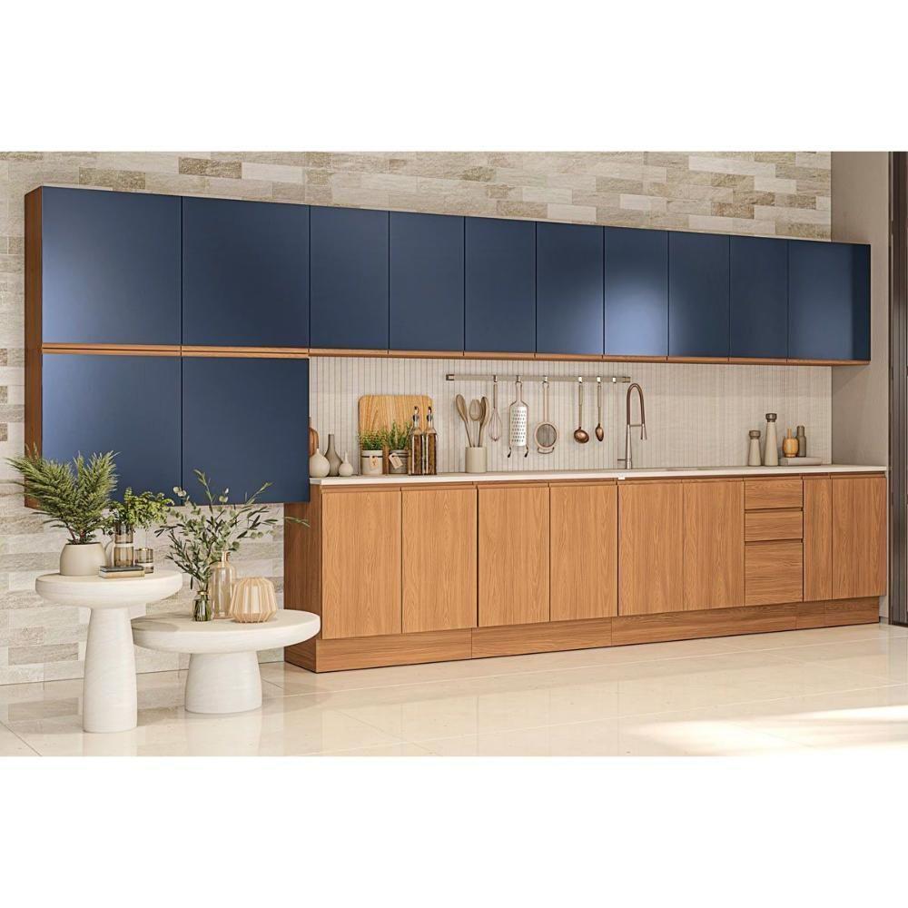 Módulos de Cozinha Kappesberg Ciela Armário Ciela R644 c/ 2 Portas 80cm Canela/Azul-Kappesberg - 5